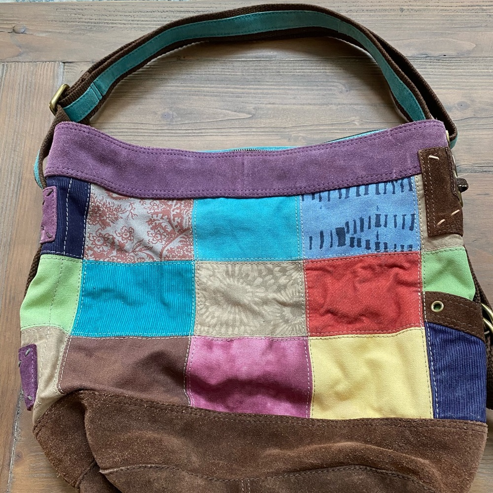 Lucky Brand Large Multicolor Zipper Boho Tote Bag